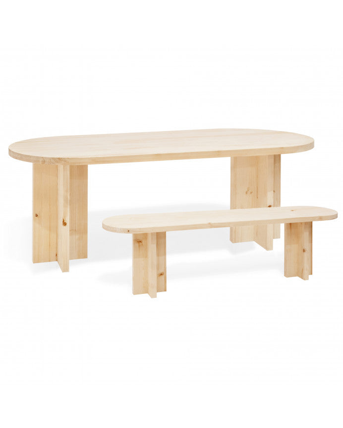 Mesa de comedor + banca Set Tonai