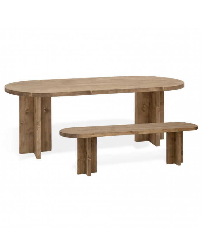 Mesa de comedor + banca Set Tonai