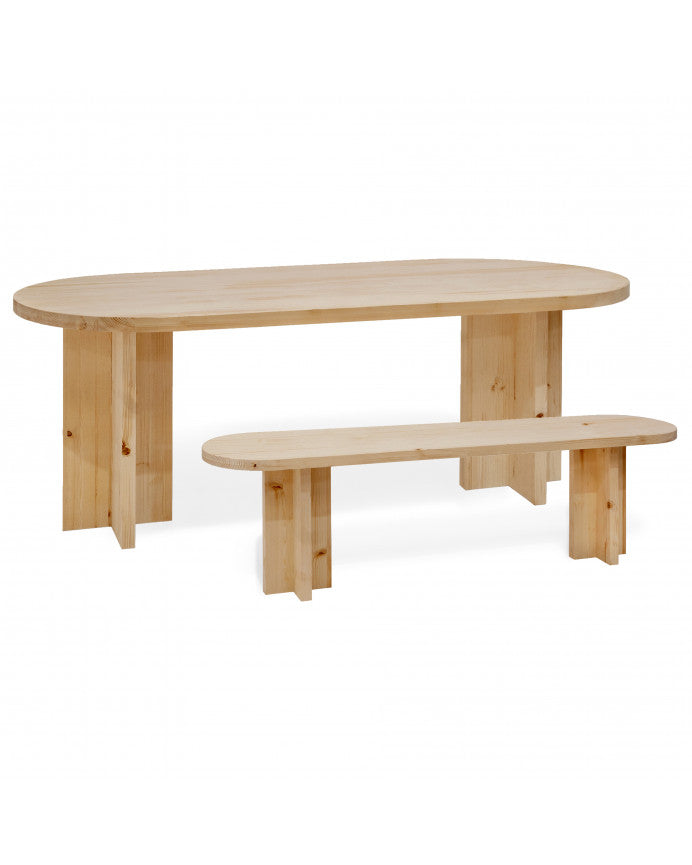 Mesa de comedor + banca Set Tonai